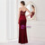 In Stock:Ship in 48 Hours Burgundy Velvet Spagheti Straps Party Dress