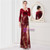 In Stock:Ship in 48 Hours Burgundy Long Sleeve V-neck Party Dress