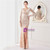 In Stock:Ship in 48 Hours Gold Long Sleeve V-neck Party Dress