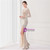 In Stock:Ship in 48 Hours Apricot Long Sleeve V-neck Party Dress