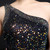 In Stock:Ship in 48 Hours Black Sequins Beading One Shoulder Party Dress