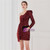 In Stock:Ship in 48 Hours Burgundy One Shoulder Sequins Mini Party Dress