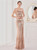 In Stock:Ship in 48 Hours Gold Sequins One Shoulder Party Dress With Split