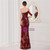 In Stock:Ship in 48 Hours Burgundy Sequins One Shoulder Party Dress With Split