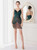 In Stock:Ship in 48 Hours Green Sequins Mini Short Party Dress