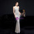 In Stock:Ship in 48 Hours Silver Halter Sequins Beading Party Dress