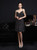 In Stock:Ship in 48 Hours Black Spaghetti Straps Knee Length Party Dress