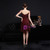 In Stock:Ship in 48 Hours Burgundy Spaghetti Straps Knee Length Party Dress