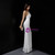 In Stock:Ship in 48 Hours White Tassel Sequins Halter Party Dress