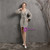 In Stock:Ship in 48 Hours Silver Long Sleeve V-neck Sequins Short Party Dress