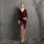 In Stock:Ship in 48 Hours Burgundy Long Sleeve V-neck Sequins Short Party Dress