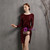 In Stock:Ship in 48 Hours Burgundy Sheath Long Sleeve Party Dress
