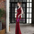 In Stock:Ship in 48 Hours Hot Sale Burgundy One Shoulder Beading Party Dress