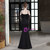 In Stock:Ship in 48 Hours Black Mermaid Spaghetti Straps Beading Party Dress