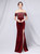 In Stock:Ship in 48 Hours Burgundy Off the Shoulder Velvet Party Dress