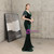 In Stock:Ship in 48 Hours Green Velvet V-neck Pleats Party Dress