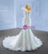 White Mermaid Sequins Beading One Shoulder Wedding Dress