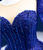 Luxury Royal Blue Long Sleeve Beading Prom Dress