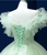 Green Tulle V-neck Beading Sequins Prom Dress With Train