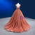 Orange Tulle V-neck Beading Sequins Prom Dress
