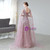 Pink Tulle Lace V-neck Beading Sequins Feather Prom Dress