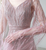 Pink Tulle Lace V-neck Beading Sequins Feather Prom Dress