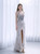 Champagne Mermaid Spaghetti Straps Feather Beading Sequins Prom Dress