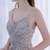 Champagne Mermaid Spaghetti Straps Feather Beading Sequins Prom Dress