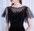 Black Tulle Illusion Neck Beading Sequins Prom Dress