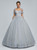 Gray Tulle Off the Shoulder Puff Sleeve Floor Length Prom Dress