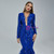 Royal Blue Mermaid Sequins See Through Neck Long Sleeve Prom Dress