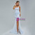 White Mermaid Sequins Spaghetti Straps Prom Dress