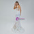 Colorful White Mermaid Sequins V-neck Backless Prom Dress 