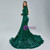 Green Mermaid High Neck Long Sleeve Prom Dress
