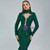 Green Mermaid High Neck Long Sleeve Prom Dress