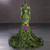 Green Mermaid High Neck Long Sleeve Prom Dress