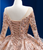 Gold Tulle Sequins Beading Long Sleeve Prom Dress