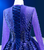 Blue Purple Tulle Beading Long Sleeve Prom Dress