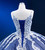 Blue Sequins Spaghetti Straps Appliques Prom Dress