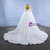 White Mermaid Long Sleeve Perals Beading Wedding Dress With Detachable Train