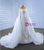 White Mermaid Long Sleeve Perals Beading Wedding Dress With Detachable Train