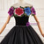 Black Tulle Embroidery Flower Quinceanera Dress