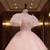Pink Tulle Puff Sleeve Beading Quinceanera Dress