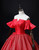 Red Tulle Satin Off the Shoulder Quinceanera Dress