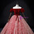 Red Tulle Velvet Off the Shoulder Quinceanera Dress