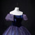 Purple Tulle Sequins Off the Shoulder Puff Sleeve Quinceanera Dress