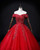 Red Tulle Off the Shoulder Beading Quinceanera Dress