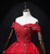 Red Tulle Off the Shoulder Beading Quinceanera Dress