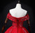 Red Tulle Off the Shoulder Beading Quinceanera Dress