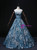 Sweet 16 Blue Strapless Print Quinceanera Dress
